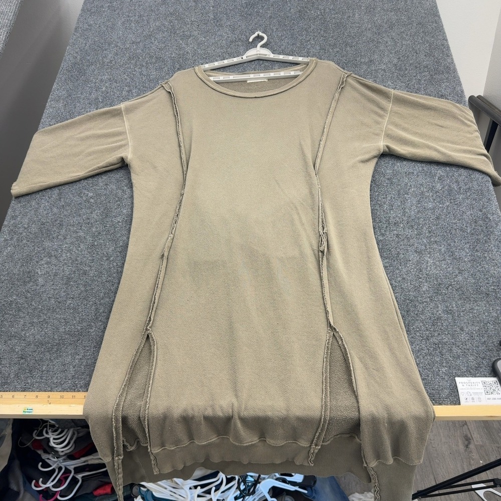 We The Free Sweatshirt Dress Womens S Tan Cotton Blend Exposed Seam Boho Casual